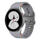 For Samsung Galaxy Watch 4 40 / 44mm Wave Pattern Stitched Silicone Watch Band(Dark Gray) - 1