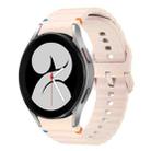 For Samsung Galaxy Watch 4 40 / 44mm Wave Pattern Stitched Silicone Watch Band(Pink) - 1