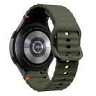 For Samsung Galaxy Watch 4 40 / 44mm Wave Pattern Stitched Silicone Watch Band(Army Green) - 2