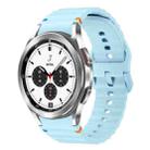 For Samsung Galaxy Watch 4 Classic 42 / 46mm Wave Pattern Stitched Silicone Watch Band(Light Blue) - 1