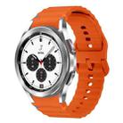 For Samsung Galaxy Watch 4 Classic 42 / 46mm Wave Pattern Stitched Silicone Watch Band(Orange) - 1