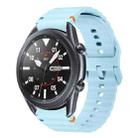 For Samsung Galaxy Watch3 41mm Wave Pattern Stitched Silicone Watch Band(Light Blue) - 1