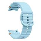 For Samsung Galaxy Watch3 41mm Wave Pattern Stitched Silicone Watch Band(Light Blue) - 3