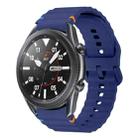 For Samsung Galaxy Watch3 41mm Wave Pattern Stitched Silicone Watch Band(Dark Blue) - 1