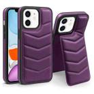 For iPhone 11 Down Jacket Card Bag Holder MagSafe Phone Case(Purple) - 1