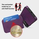 For iPhone 12 Pro Down Jacket Card Bag Holder MagSafe Phone Case(Purple) - 3