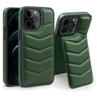 For iPhone 12 Pro Max Down Jacket Card Bag Holder MagSafe Phone Case(Dark Green) - 1