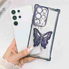 For Samsung Galaxy S24 Ultra 5G Electrpolated 3D Butterfly Holder TPU Phone Case(Purple) - 1