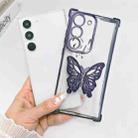 For Samsung Galaxy S23 5G Electrpolated 3D Butterfly Holder TPU Phone Case(Purple) - 1