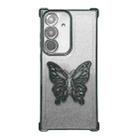 For Samsung Galaxy S24 5G Electroplated Glitter 3D Butterfly Four-corner Shockproof TPU Phone Case(Gradient Black) - 1