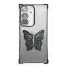 For Samsung Galaxy S23 FE 5G Electroplated Glitter 3D Butterfly Four-corner Shockproof TPU Phone Case(Gradient Black) - 1