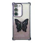 For Samsung Galaxy S20 FE Electroplated Glitter 3D Butterfly Four-corner Shockproof TPU Phone Case(Gradient Purple) - 1