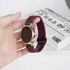 For Samsung Galaxy Gear S3 Frontier 22mm Magnetic Buckle Braided Watch Band(Wine Red) - 3