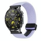 For Huawei Watch GT4 46mm 22mm Magnetic Buckle Braided Watch Band(Purple) - 1