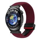 For Huawei Watch 4 22mm Magnetic Buckle Braided Watch Band(Black Sand Red) - 1
