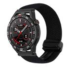 For Huawei Watch GT3 SE 22mm Magnetic Buckle Braided Watch Band(Metallic Black) - 1