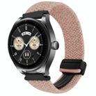For Huawei Watch Buds 22mm Magnetic Buckle Braided Watch Band(Pink) - 1