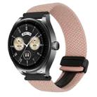 For Huawei Watch Buds 22mm Magnetic Buckle Braided Watch Band(Starlight Pink) - 1