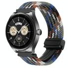 For Huawei Watch Buds 22mm Magnetic Buckle Braided Watch Band(Denim Colorful) - 1