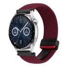 For Huawei Watch GT3 46mm 22mm Magnetic Buckle Braided Watch Band(Black Sand Red) - 1