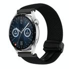 For Huawei Watch GT3 46mm 22mm Magnetic Buckle Braided Watch Band(Metallic Black) - 1