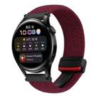 For Huawei Watch 3 22mm Magnetic Buckle Braided Watch Band(Black Sand Red) - 1
