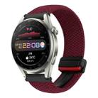 For Huawei Watch 3 Pro 22mm Magnetic Buckle Braided Watch Band(Black Sand Red) - 1