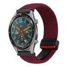 For Huawei Watch GT 22mm Magnetic Buckle Braided Watch Band(Black Sand Red) - 1