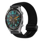 For Huawei Watch GT 22mm Magnetic Buckle Braided Watch Band(Metallic Black) - 1