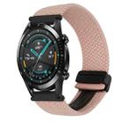 For Huawei Watch GT2 46mm 22mm Magnetic Buckle Braided Watch Band(Starlight Pink) - 1