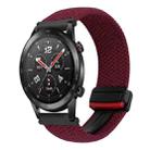 For Honor Watch GS 3i 22mm Magnetic Buckle Braided Watch Band(Black sand red) - 1