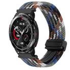 For Honor Watch GS Pro 22mm Magnetic Buckle Braided Watch Band(Denim Colorful) - 1
