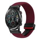 For Honor Magic Watch 2 46mm 22mm Magnetic Buckle Braided Watch Band(Black sand red) - 1