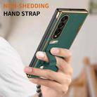 For Samsung Galaxy Z Fold4 Retractable Wrist Strap Invisible Stand Phone Case(Green) - 3