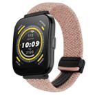 For Amazfit  Watch Bip 5 22mm Magnetic Buckle Braided Watch Band(Starlight Pink) - 1