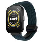 For Amazfit  Watch Bip 5 22mm Magnetic Buckle Braided Watch Band(Forest Green) - 1