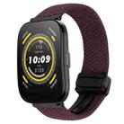 For Amazfit  Watch Bip 5 22mm Magnetic Buckle Braided Watch Band(Crimson Cherry) - 1