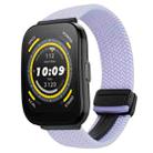 For Amazfit  Watch Bip 5 22mm Magnetic Buckle Braided Watch Band(Purple) - 1