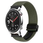 For Amazfit Watch GTR 4 22mm Magnetic Buckle Braided Watch Band(Olive Green) - 1