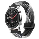 For Amazfit Watch GTR 4 22mm Magnetic Buckle Braided Watch Band(Z Dark Chocolate) - 1