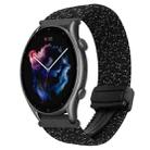 For Amazfit Watch GTR 3 22mm Magnetic Buckle Braided Watch Band(Stars Black) - 1