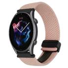 For Amazfit Watch GTR 3 22mm Magnetic Buckle Braided Watch Band(Pink) - 1