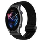 For Amazfit Watch GTR 3 22mm Magnetic Buckle Braided Watch Band(Black) - 1