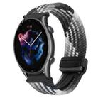 For Amazfit Watch GTR 3 22mm Magnetic Buckle Braided Watch Band(Z Dark Chocolate) - 1