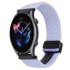 For Amazfit Watch GTR 3 22mm Magnetic Buckle Braided Watch Band(Purple) - 1