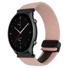 For Amazfit Watch GTR 2e 22mm Magnetic Buckle Braided Watch Band(Pink) - 1