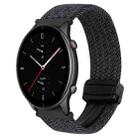 For Amazfit Watch GTR 2e 22mm Magnetic Buckle Braided Watch Band(Graphite Black) - 1