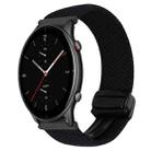 For Amazfit Watch GTR 2e 22mm Magnetic Buckle Braided Watch Band(Black) - 1