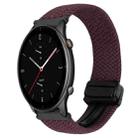 For Amazfit Watch GTR 2e 22mm Magnetic Buckle Braided Watch Band(Crimson Cherry) - 1