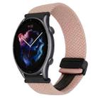 For Amazfit Sport Watch 3 22mm Magnetic Buckle Braided Watch Band(Pink) - 1